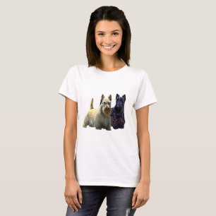 Camiseta Terrier escocés negro/trigo parado con orejas ergu
