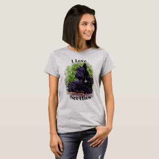 Camiseta Terrier escocés negro/trigueño, sentado/de pie