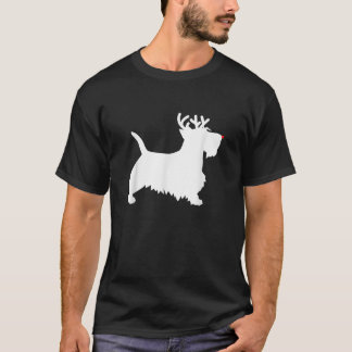 Camiseta Terrier Escocés Reno Cubre Perro Navidad Scottie