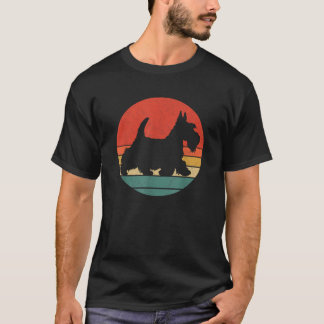 Camiseta Terrier Escocés Silueta Vintage Retro Scottie 