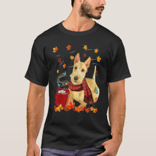Camiseta Terrier Escocés Trigo  Otoño  Chocolate  Caliente