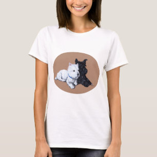 Camiseta Terrier escocés y territorio blanco de la glándula