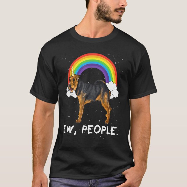 Camiseta Terrier Galés Arcoíris Ew Personas Unicornio Perro (Anverso)