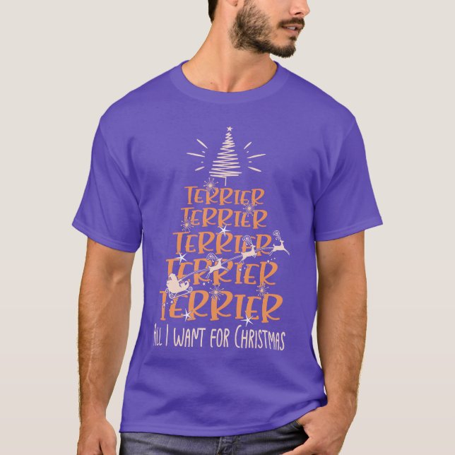 Camiseta Terrier Navidades La familia de los perros engendr (Anverso)