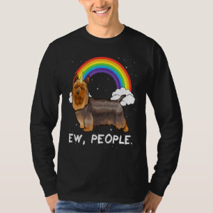 Camiseta Terrier Sedoso Arcoíris Ew Personas Unicornio Perr