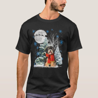 Camiseta Terrier tibetano bajo la luz de la luna Navidades 