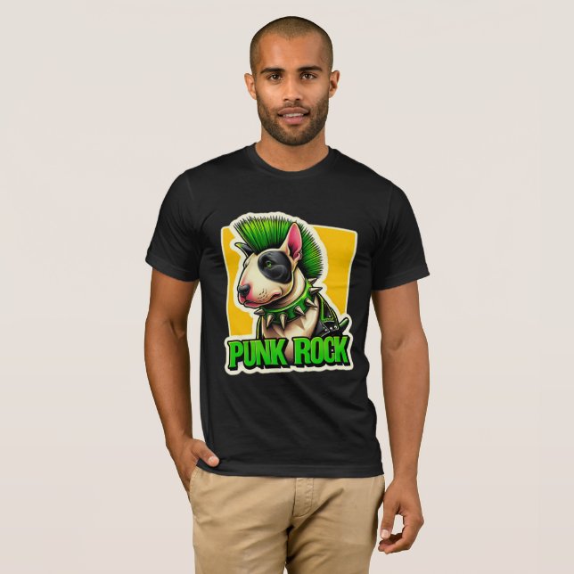 Camiseta TERRIER-VERDE DE LA MALETA DE ROCK DE punk 3 (Anverso completo)