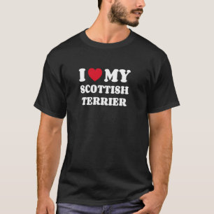 Camiseta Terriers Escoceses Amo A Mi Perro Terrier Escocés 
