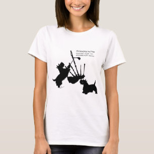 Camiseta Terriers escoceses con gran gaita de las Highlands