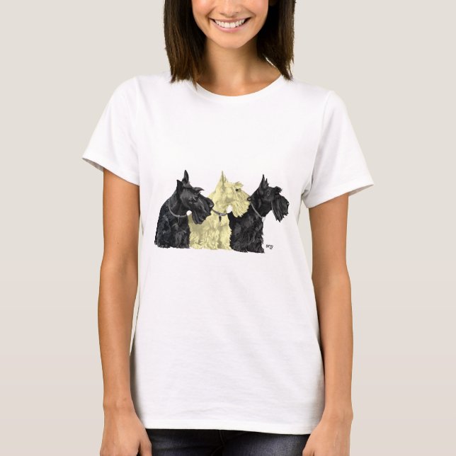 Camiseta Terriers Escoceses Negro y Trigo (Anverso)