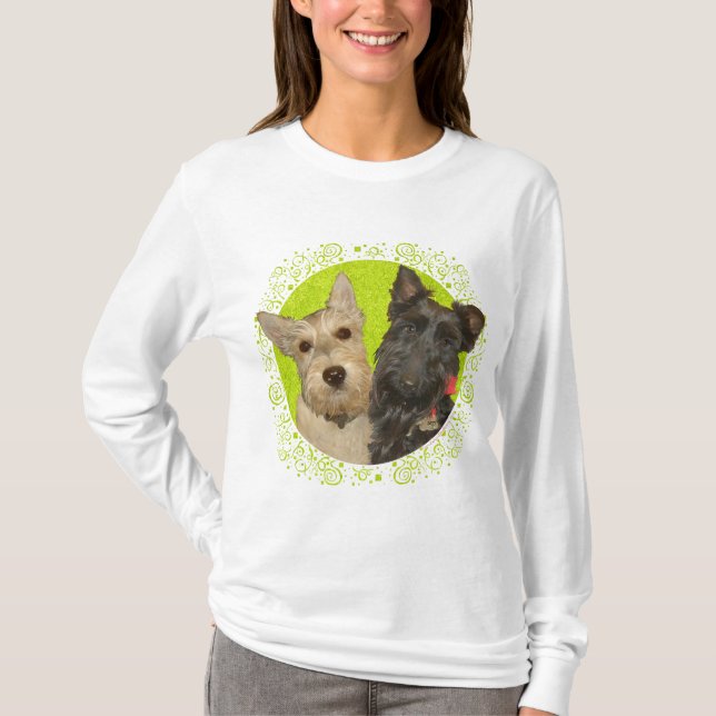 Camiseta Terriers Escoceses Trigos y Negros (Anverso)