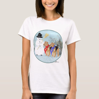 Camiseta Terriers galeses con muñeco de nieve