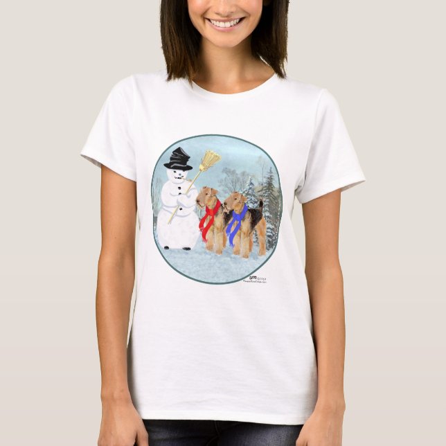 Camiseta Terriers galeses con muñeco de nieve (Anverso)