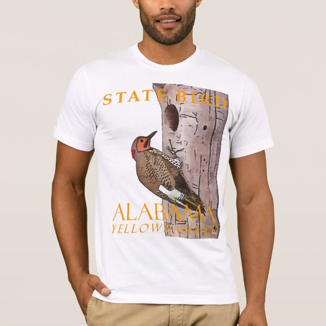 Camiseta Territorio de Alabama Pájaro El Parpadeo Del Norte (Anverso)
