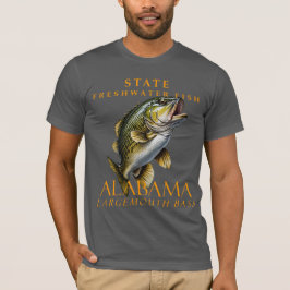 Camiseta Territorio De Alabama Pescado De Agua Dulce En El