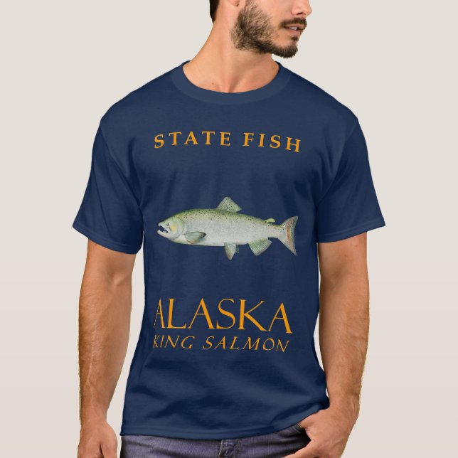 Camiseta Territorio de Alaska: Pesca del Rey Salmón (Anverso)