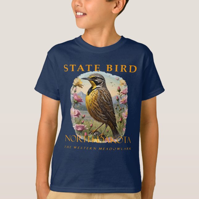Camiseta Territorio de Dakota del Norte Bird Meadowlark Occ (Anverso)
