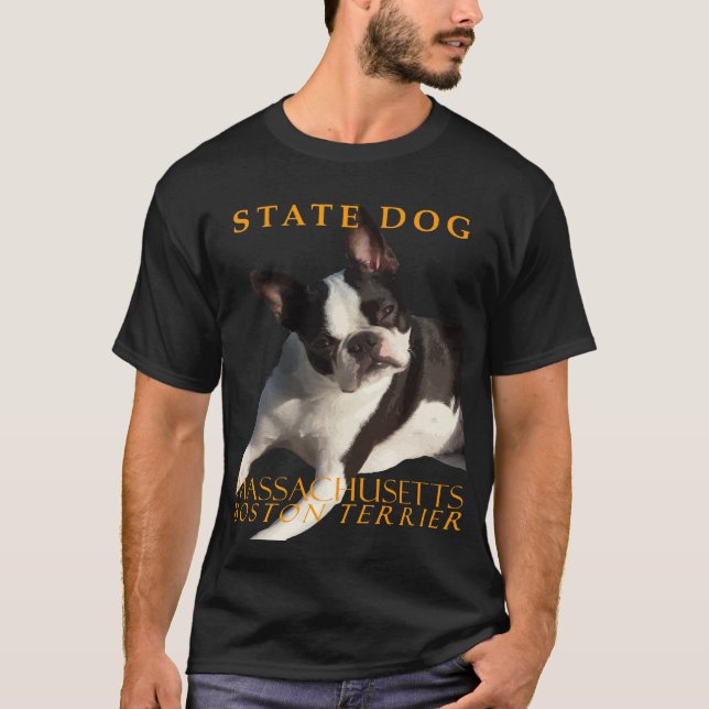 Camiseta Territorio de Massachusetts Perro El Vector Boston (Anverso)