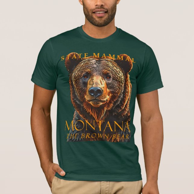 Camiseta Territorio de Montana Mammal El Oso Marrón (Anverso)