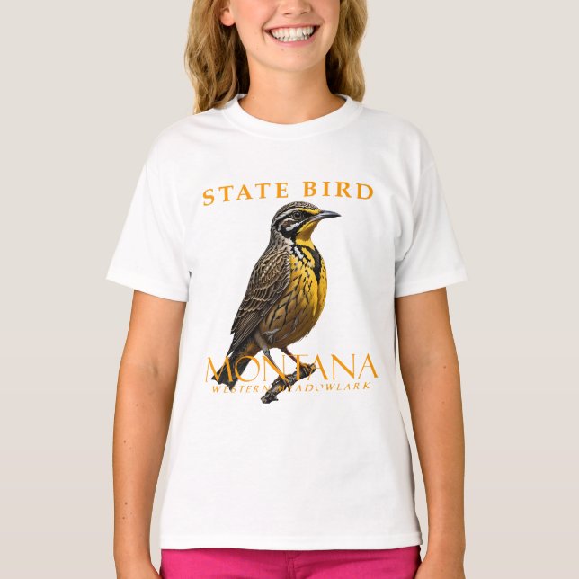 Camiseta Territorio de Montana Pájaro El Meadowlark Occiden (Anverso)
