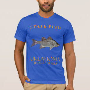 Camiseta Territorio de Oklahoma Pez Lubina Blanca