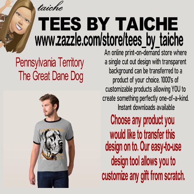 Camiseta Territorio de Pensilvania El Gran Perro Danés (Subido por el creador)