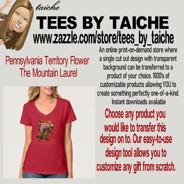 Camiseta Territorio de Pensilvania Flor The Mountain Laurel (Subido por el creador)
