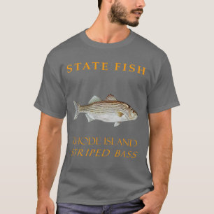 Camiseta Territorio de Rhode Island Pescado La Lubina Rayad
