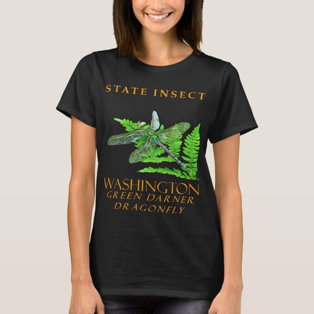 Camiseta Territorio de Washington Insecto La Libélula Verde (Anverso)