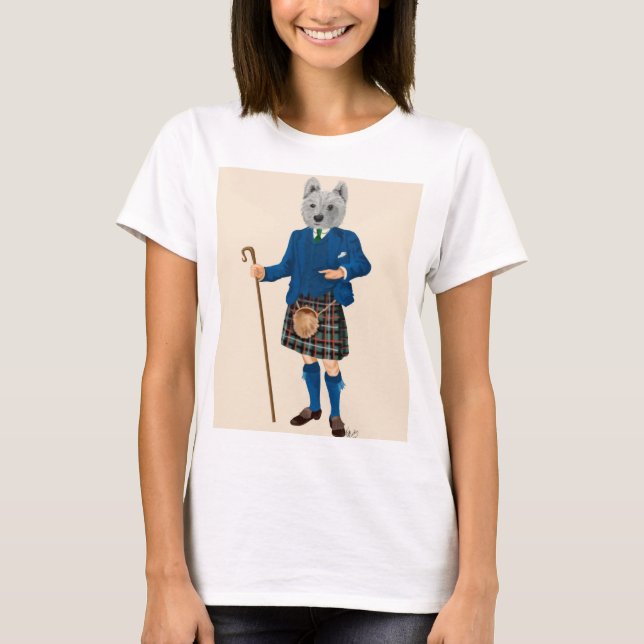 Camiseta Territorio del oeste de Highland en Kilt (Anverso)