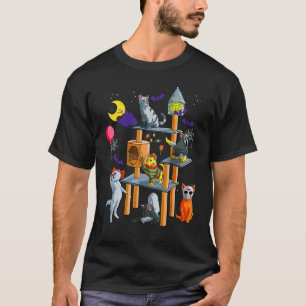 Camiseta Terror de Gatos en el Parque Halloween para Gato M