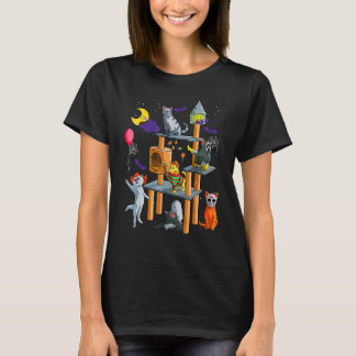 Camiseta Terror de Gatos en el Parque Halloween para Gato M