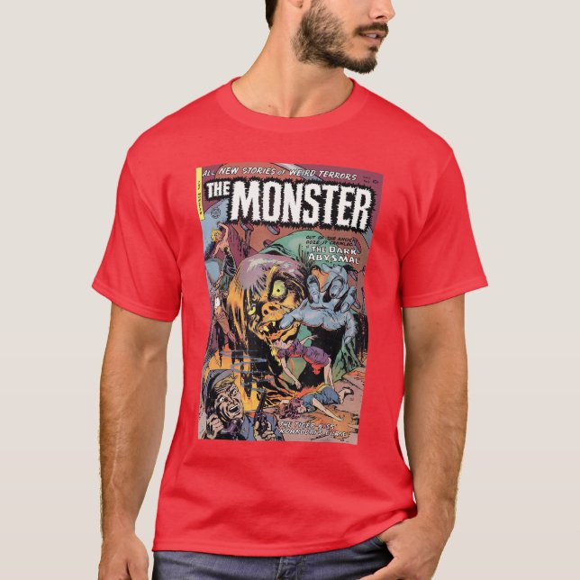 Camiseta Terror de Halloween Cómic de Monstruo Antiguo Retr (Anverso)