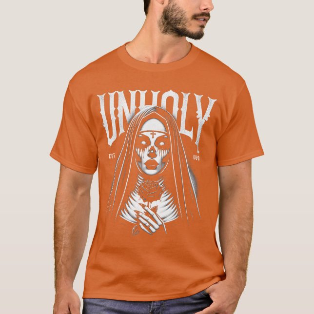 Camiseta Terror gótico Monja impía divertida (Anverso)