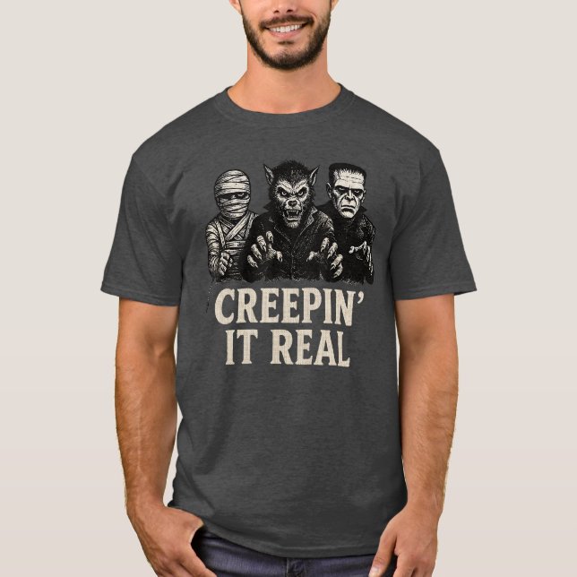 Camiseta Terroríficos Monstruos Clásicos de Halloween de Te (Anverso)