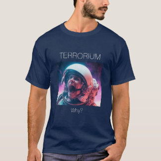 Camiseta Terrorium - ¿Por qué? Gritando astronauta. Azul os