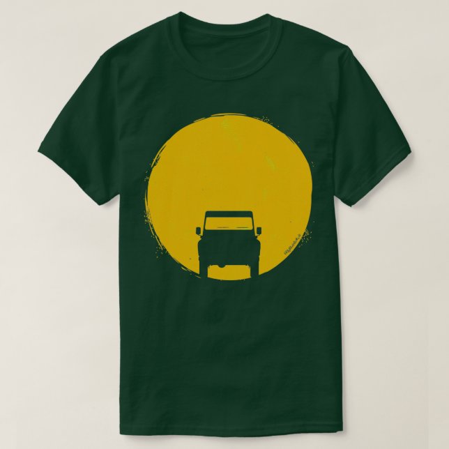 Camiseta Terrover Defender coche atardecer sol 1 (Diseño del anverso)