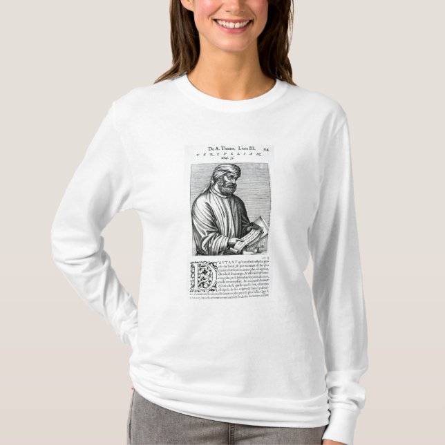 Camiseta Tertullian, ilustracion de Andre Thevet (Anverso)