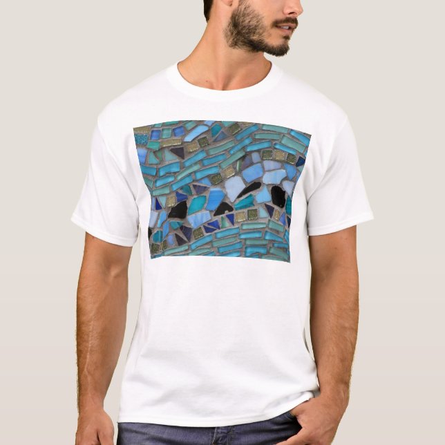 Camiseta Teselas Mosaico de Azul y Verde (Anverso)