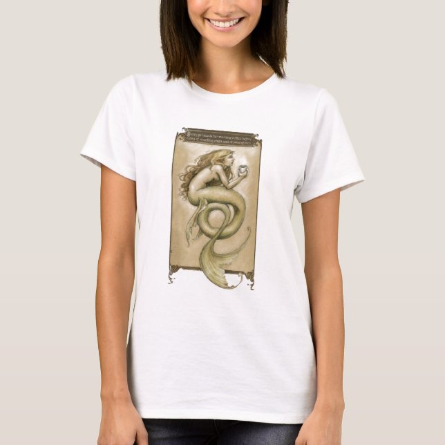 Camiseta Teshirt de la sirena del café (Anverso)
