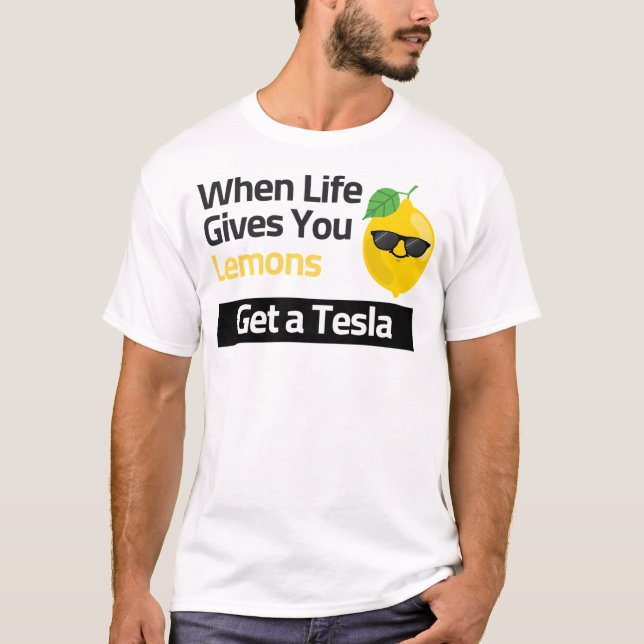 Camiseta Tesla Bumper Sticker Elon Musk (Anverso)