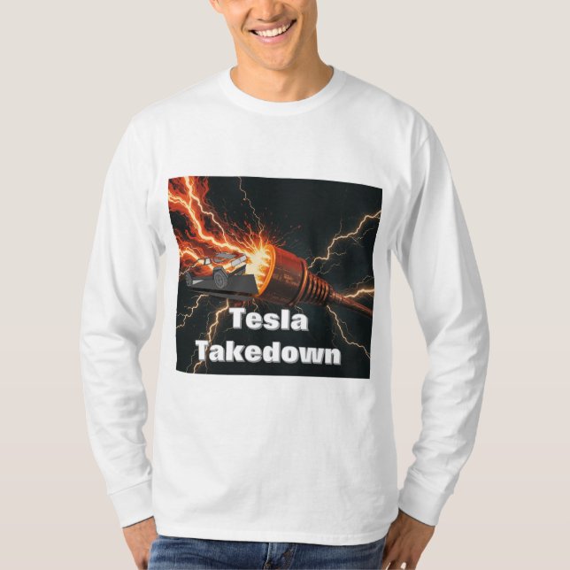 Camiseta Tesla Takedown elon musk mens (Anverso)