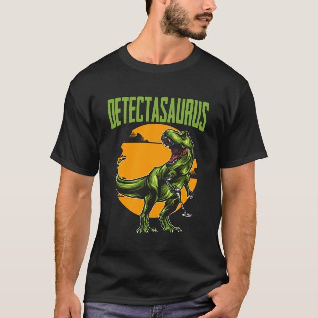 Camiseta Tesoro de Detectasauro Cazar Dinosaurio Trex Metal (Anverso)