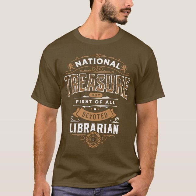 Camiseta Tesoro nacional bibliotecario Elegante Apreciación (Anverso)