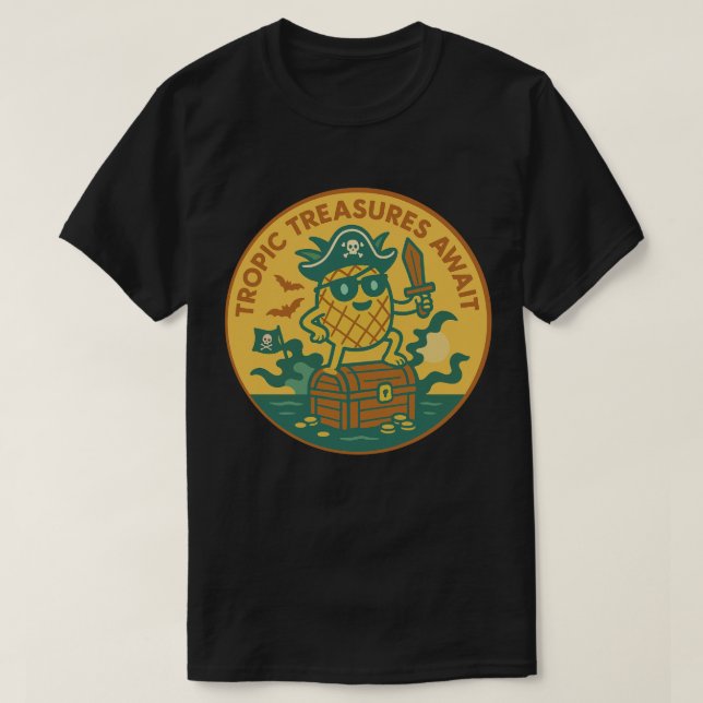 Camiseta Tesoros Tropicales Esperan Piña (Diseño del anverso)