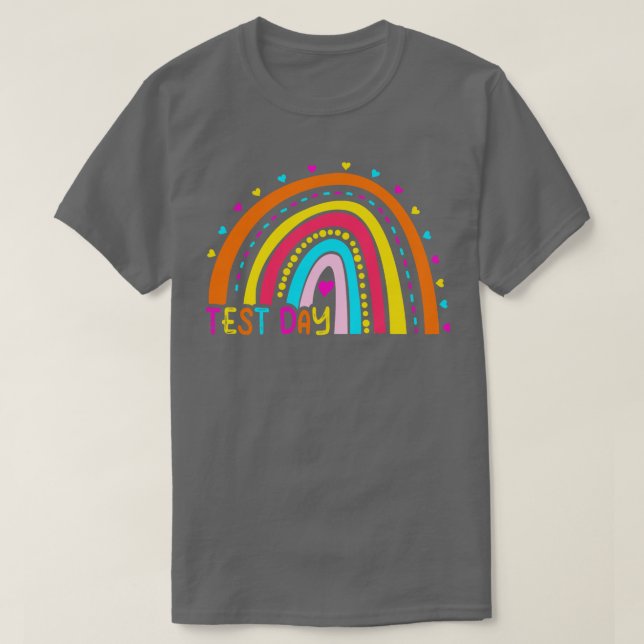 Camiseta Test Day Funny Exam Test Leopard Rainbow Teache (Diseño del anverso)