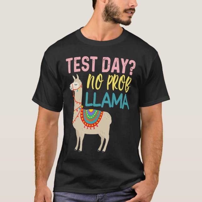 Camiseta Test Day Llama Teacher Exam Test Enseñanza (Anverso)