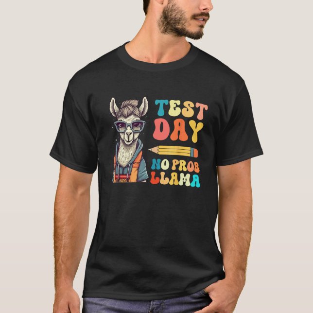 Camiseta Test Day No Prob llama Llama Teacher Testing Day (Anverso)