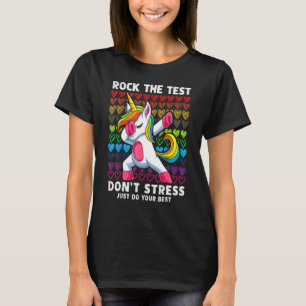Camiseta Test Day Rock the Test Dabbing Unicorn Boys Chicas