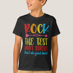 Camiseta Test Day Rock The Test No Stress Teacher Testin
